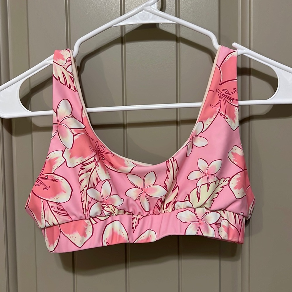 Kulani kinis pink flower swim suit top